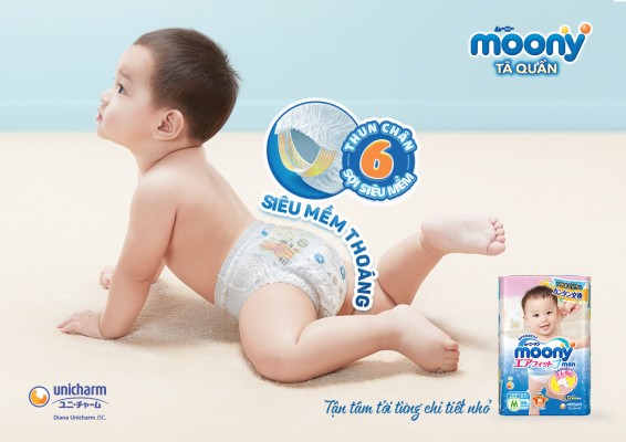 Tã Quần cho bé Moony Bé Trai Gói Đại